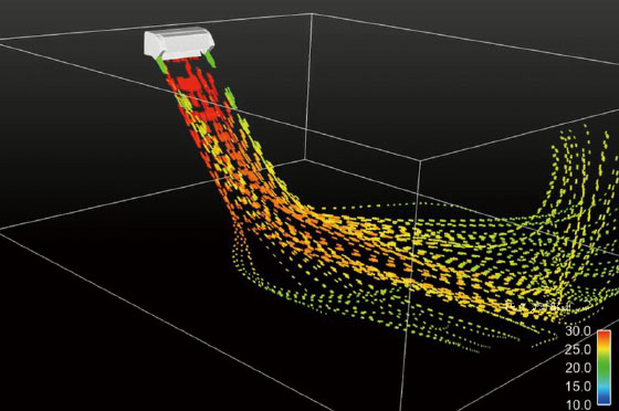 Immagine del ventilatore a doppio flusso d'aria in funzione