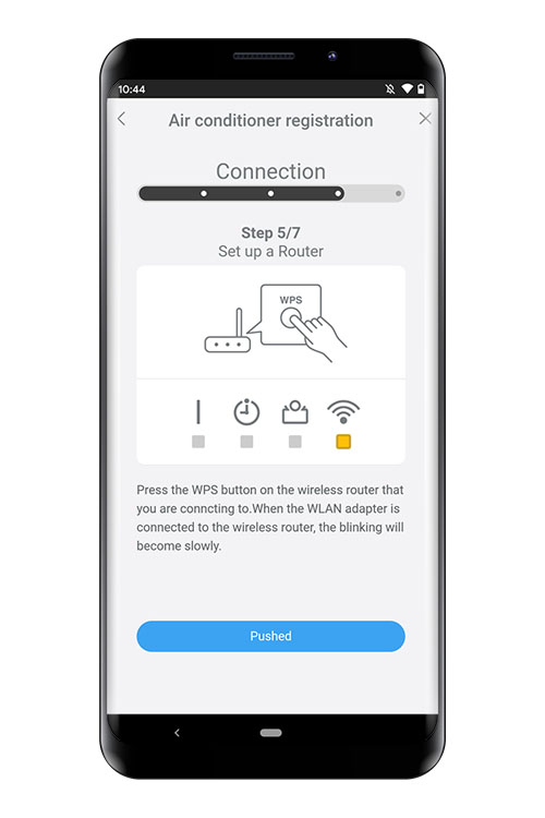 Premere il pulsante WPS sul router WLAN a cui ci si è collegati. Per individuare il pulsante e le istruzioni per utilizzarlo, fare riferimento al manuale d'uso del router WLAN.