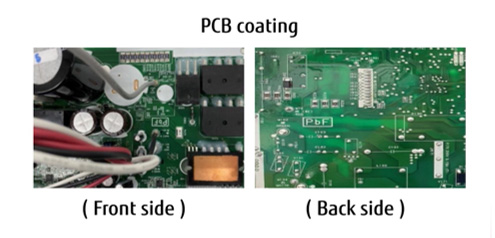 Image of PCB coating Front side , Back side